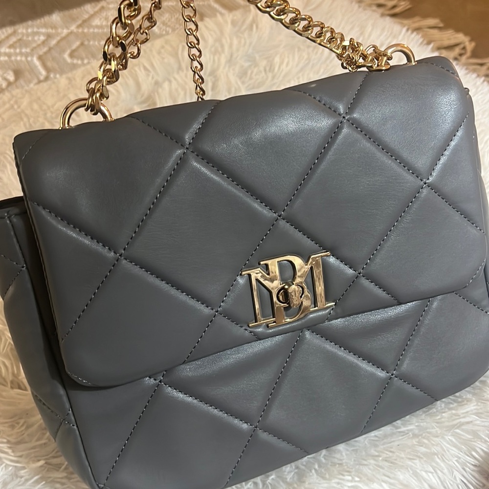 Badgley mischka gray gold chain should strap handbag
